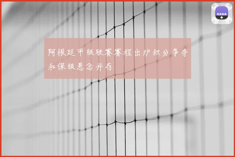 阿根廷甲级联赛赛程出炉积分争夺和保级悬念并存