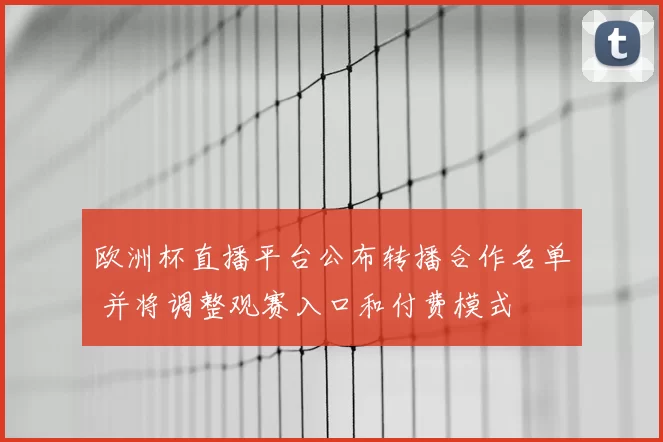 欧洲杯直播平台公布转播合作名单 并将调整观赛入口和付费模式